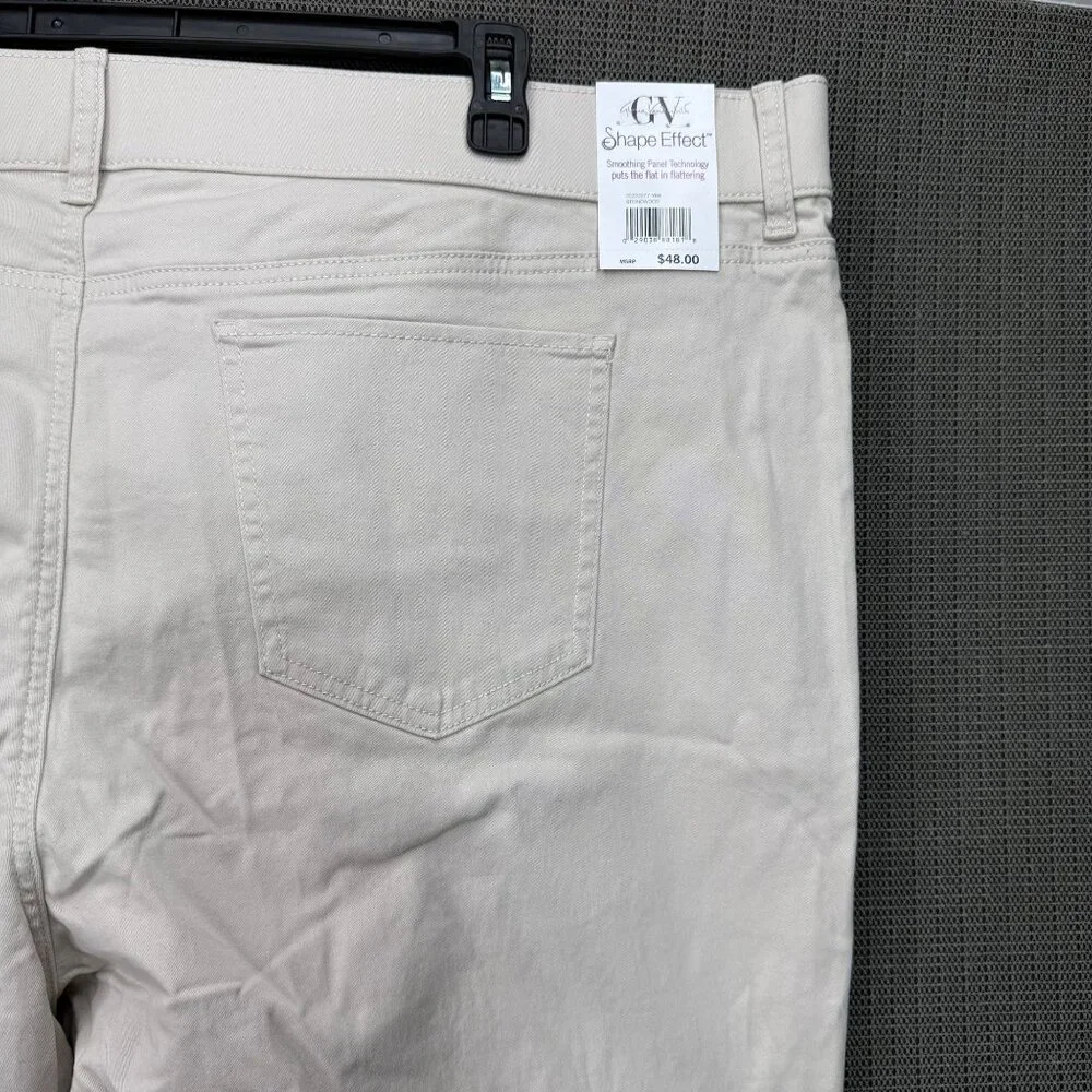 Gloria Vanderbilt Shape Effect High-Rise Bermuda Shorts 24W Beige Cotton Blend W - Picture 11 of 12